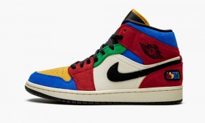 Nike Air Jordan 1 Mid 'Blue The Great - Fearless' Mens Shoes Multicolor | 328467-PIY