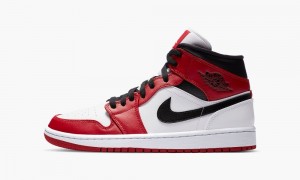 Nike Air Jordan 1 Mid 'Chicago 2020' Mens Shoes White / Red / Black | 509684-FTL