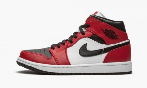 Nike Air Jordan 1 Mid 'Chicago Black Toe' Mens Shoes Red / Black | 948105-PJQ