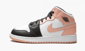 Nike Air Jordan 1 Mid GS 'Arctic Orange' Kids Shoes White / Orange Black | 752698-MAD