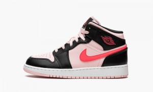 Nike Air Jordan 1 Mid GS 'Atmosphere' Kids Shoes Black | 671934-RHZ