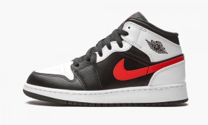 Nike Air Jordan 1 Mid GS 'Chile Red' Kids Shoes Black / Red / White | 509267-OWI