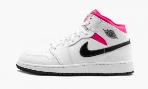 Nike Air Jordan 1 Mid GS 'Hyper Pink' Kids Shoes White / Black / Pink | 968704-SYD