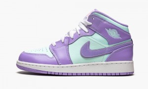 Nike Air Jordan 1 Mid GS 'Purple Pulse / Arctic Punch' Kids Shoes Purple | 605482-EGX