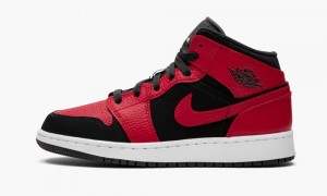 Nike Air Jordan 1 Mid (GS) 'Reverse Bred' Kids Shoes Black / Red / White | 452906-ATV