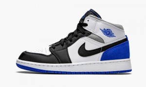 Nike Air Jordan 1 Mid GS 'Royal White' Kids Shoes White / Royal / Black | 531846-COX