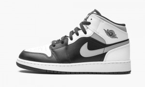 Nike Air Jordan 1 Mid GS 'White Shadow' Kids Shoes Black / White / Grey | 796182-UNT