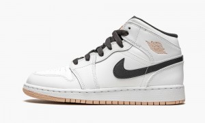 Nike Air Jordan 1 Mid GS 'White / Arctic Orange' Kids Shoes White / Dark Grey / Orange | 428579-LFU