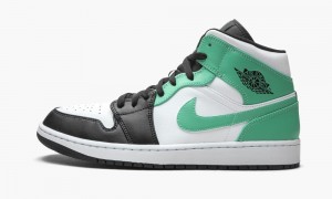 Nike Air Jordan 1 Mid 'Island Green' Mens Shoes White / Black / Green | 048632-ZEX