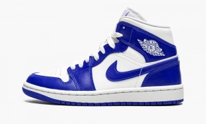 Nike Air Jordan 1 Mid 'Kentucky Blue' Womens Shoes White / Royal / White | 196854-CEN