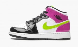 Nike Air Jordan 1 Mid Kids Shoes Pink Black White | 906137-FMY