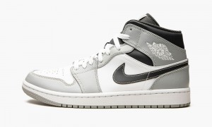 Nike Air Jordan 1 Mid 'Light Smoke Grey 2.0' Mens Shoes Grey / White | 178409-HTE