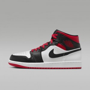 Nike Air Jordan 1 Mid Mens Shoes Red / White / Black | 248560-ZDF