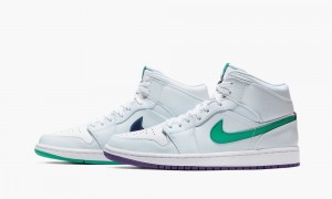 Nike Air Jordan 1 Mid 'Nike Hoops - Luka Doncic' Mens Shoes White / Green | 680139-INV