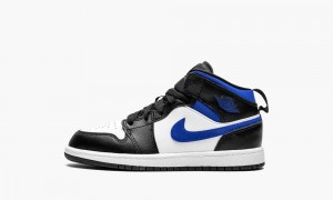 Nike Air Jordan 1 Mid PS 'Black / White/ Racer Blue' Kids Shoes White / Blue / Black | 465092-HLW