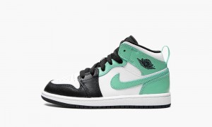 Nike Air Jordan 1 Mid (PS) Kids Shoes White / Black / Green | 257108-UKS