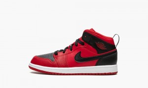 Nike Air Jordan 1 Mid PS 'Reverse Bred' Kids Shoes Red / Black / White | 968142-TXR