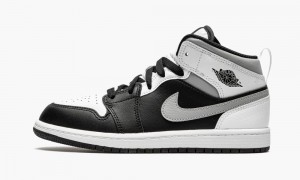 Nike Air Jordan 1 Mid PS 'White Shadow' Kids Shoes Black / Grey | 527803-HWV