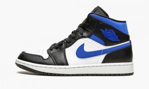 Nike Air Jordan 1 Mid 'Racer Blue / Black / White' Mens Shoes White / Blue / Black | 523741-LSC