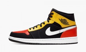 Nike Air Jordan 1 Mid SE 'Amarillo Orange' Mens Shoes Black / Orange | 921784-IAY