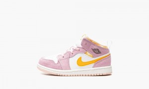 Nike Air Jordan 1 Mid SE 'Arctic Pink' Kids Shoes Pink | 845769-COY