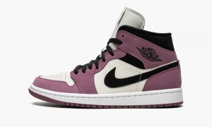 Nike Air Jordan 1 Mid SE 'Berry Pink' Womens Shoes Purple / Black | 136942-OMS