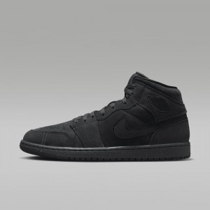 Nike Air Jordan 1 Mid SE Craft Womens Shoes Dark Grey / Red / Black | 249573-ABZ