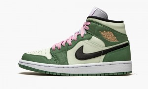 Nike Air Jordan 1 Mid SE 'Dutch Green' Womens Shoes Green / Black / Green | 582941-XTB