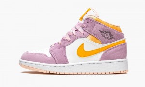 Nike Air Jordan 1 Mid SE GS 'Arctic Pink' Kids Shoes Pink / Gold | 063158-CWK