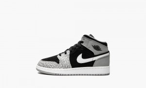 Nike Air Jordan 1 Mid SE GS Kids Shoes Black / Red / White | 974356-WQI