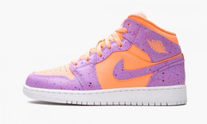 Nike Air Jordan 1 Mid SE (GS) 'Orange Pulse / Atomic Violet' Kids Shoes Orange / Purple | 657809-PCJ