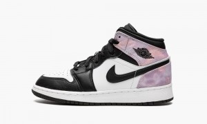 Nike Air Jordan 1 Mid SE GS 'Tie Dye' Kids Shoes Black / Coral / White | 579082-OQI