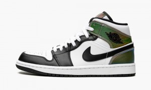 Nike Air Jordan 1 Mid SE 'Heat Reactive' Mens Shoes White / Black | 981360-YFB