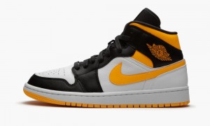 Nike Air Jordan 1 Mid SE 'Laser Orange/Black' Womens Shoes White / Orange / Black | 912680-CZB