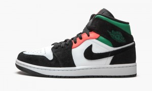 Nike Air Jordan 1 Mid SE 'South Beach' Mens Shoes White / Black | 058491-HLZ