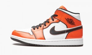 Nike Air Jordan 1 Mid SE 'Turf Orange' Mens Shoes Orange / Black / White | 165738-JIA