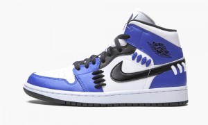 Nike Air Jordan 1 Mid 'Sisterhood - Game Royal' Womens Shoes Royal / Black / White | 574381-QSL