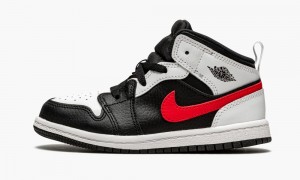 Nike Air Jordan 1 Mid TD 'Chile Red' Kids Shoes Black / Red / White | 031758-AGI