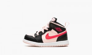 Nike Air Jordan 1 Mid (TD) Kids Shoes Black | 738026-PTB