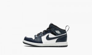 Nike Air Jordan 1 Mid TD Kids Shoes Navy / White / Black | 480926-MOL