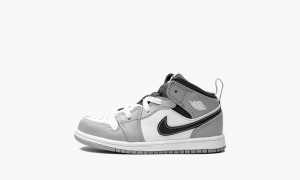 Nike Air Jordan 1 Mid TD 'Light Smoke Grey' Kids Shoes Grey / White | 019485-GQP