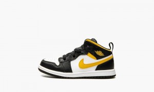 Nike Air Jordan 1 Mid (TD) 'Pollen' Kids Shoes White / Black | 974682-LAS