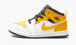 Nike Air Jordan 1 Mid TD 'White / University Gold' Kids Shoes White / Gold / Black | 034152-CTP