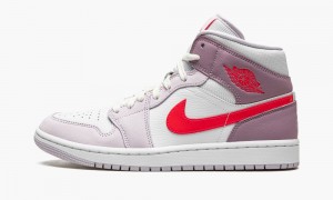 Nike Air Jordan 1 Mid 'Valentine’s Day 2022' Womens Shoes White / Pink / Red | 283419-XJI