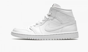 Nike Air Jordan 1 Mid 'White Snakeskin' Womens Shoes White | 351082-RBS