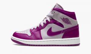 Nike Air Jordan 1 Mid Womens Shoes Grey / Red Purple | 381402-RGL