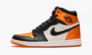 Nike Air Jordan 1 RE HI OG SL 'Satin Shattered Backboard' Womens Shoes Black / Orange | 602958-VUG