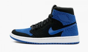 Nike Air Jordan 1 Ret Hi Flyknit BG Kids Shoes Black / Royal / White | 970231-HXZ