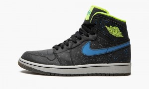 Nike Air Jordan 1 Retro High BHM 'Black History Month' Mens Shoes Black / Blue / White | 539412-OQI