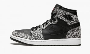 Nike Air Jordan 1 Retro High 'Elephant Print' Mens Shoes Black / Red | 185062-MOG